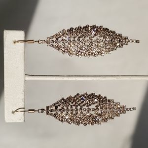 Chandelier Style Earrings with Simulated Diamonds